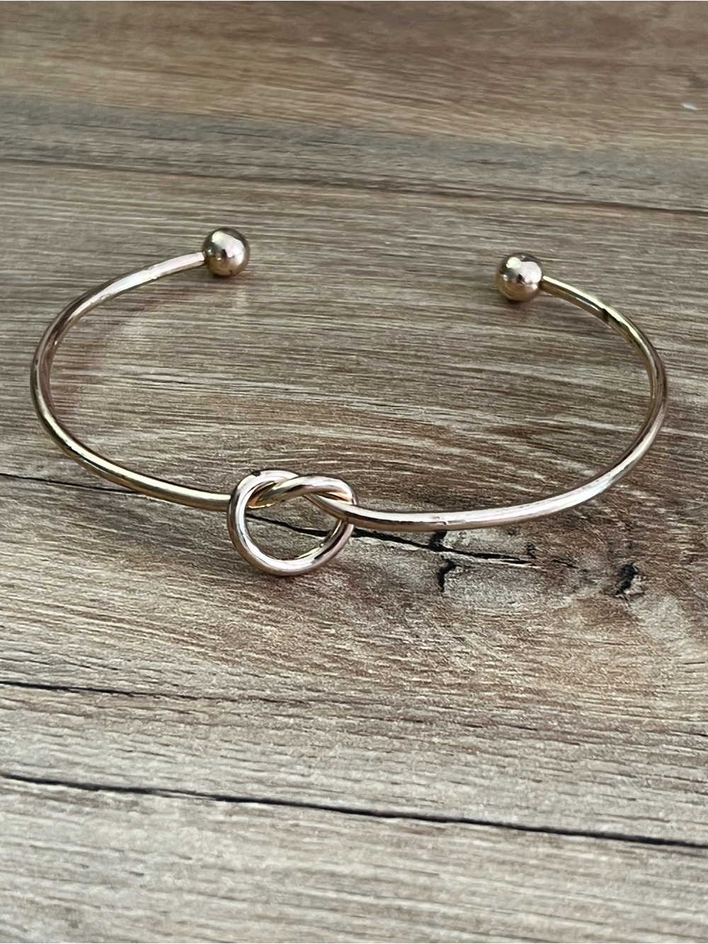 Delicate Knot Open Cuff Bracelet - Gold